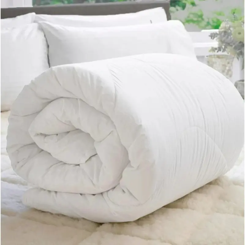 Олекотена завивка от ранфорс в бял цвят -11