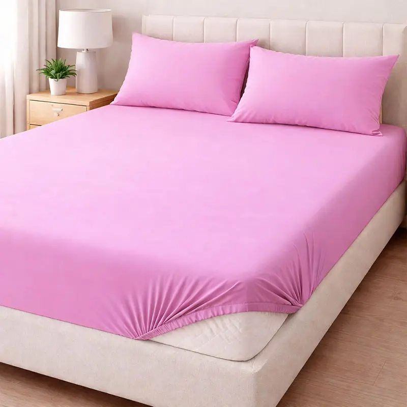 Чаршаф с ластик за матрак в сладко розов цвят-30